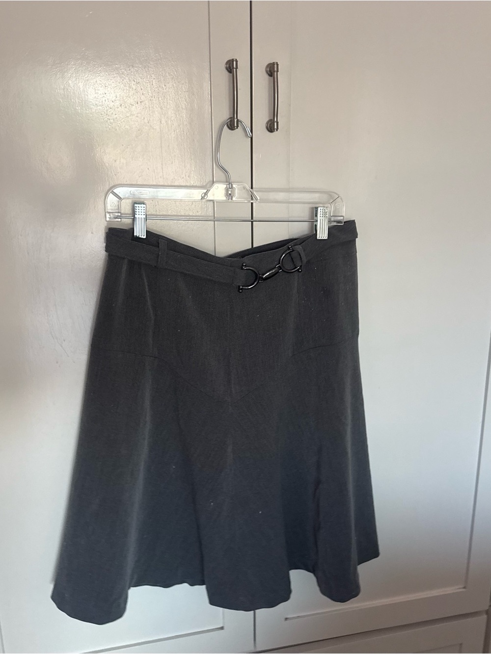 Ninety Black A-Line Skirt with Double-Ring Accent